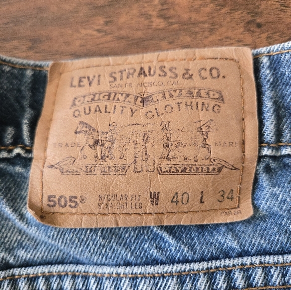 Vintage Levis 505 Orange Tab Jeans Regular Straight Light Wash Mens 40x32 - Picture 3 of 7